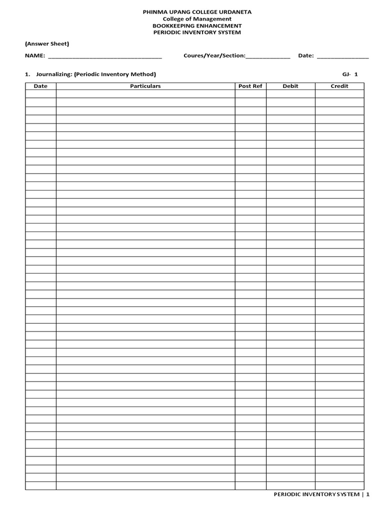 Nc 3 Bookkeeping Answer Sheet Periodic Revised Debits And Credits Balance Sheet