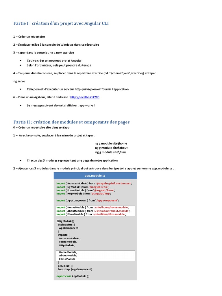 Angular Lancer La Methode D Un Composant Fils TP Angular | PDF | Protocole de transfert hypertexte | Application