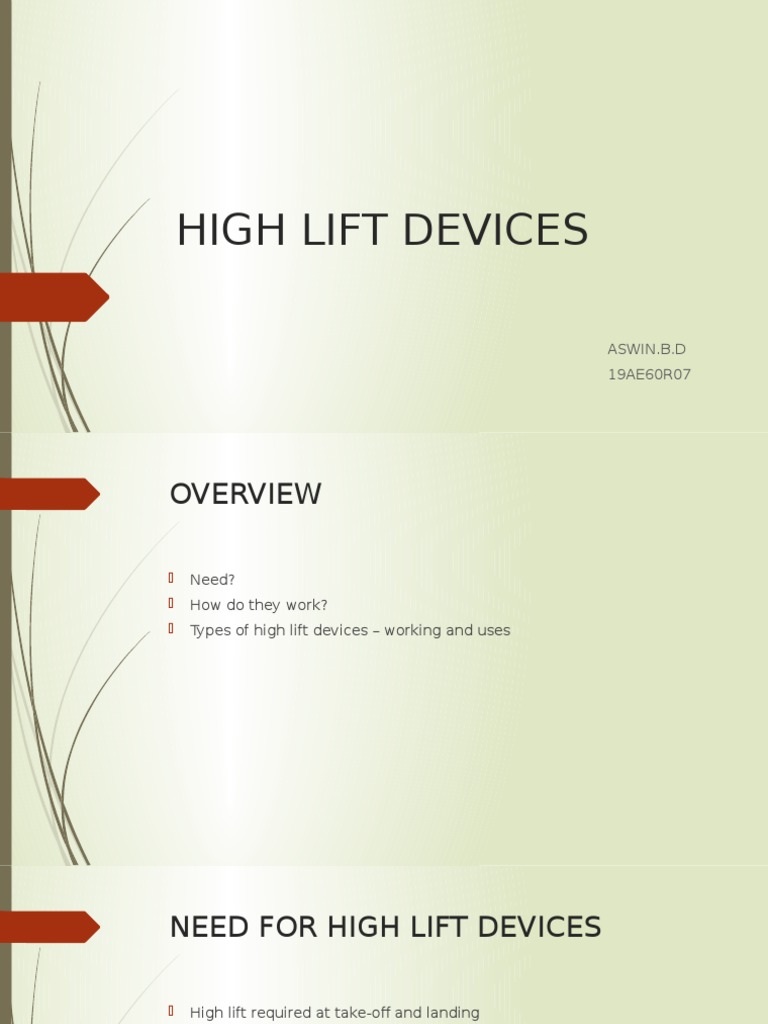 High Lift Devices | PDF | Flap (Aeronautics) | Lift (Force)