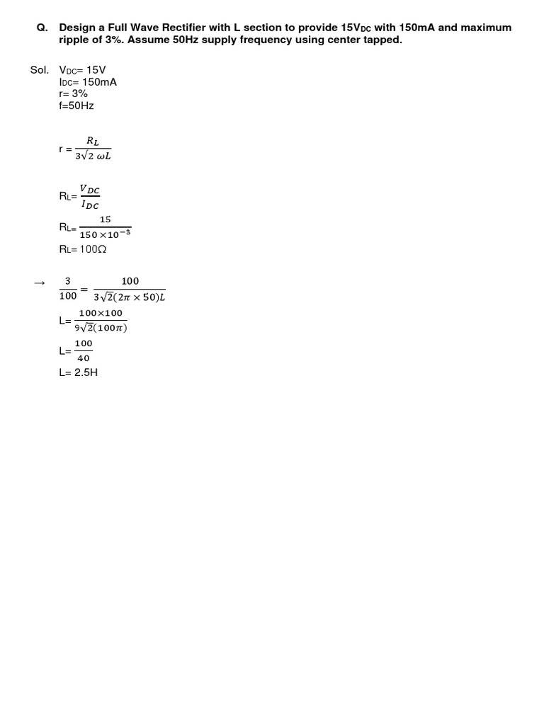 Fwr L Filter Pdf Rectifier Inductor