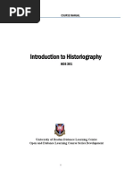 Introduction To Historiography: Course Manual