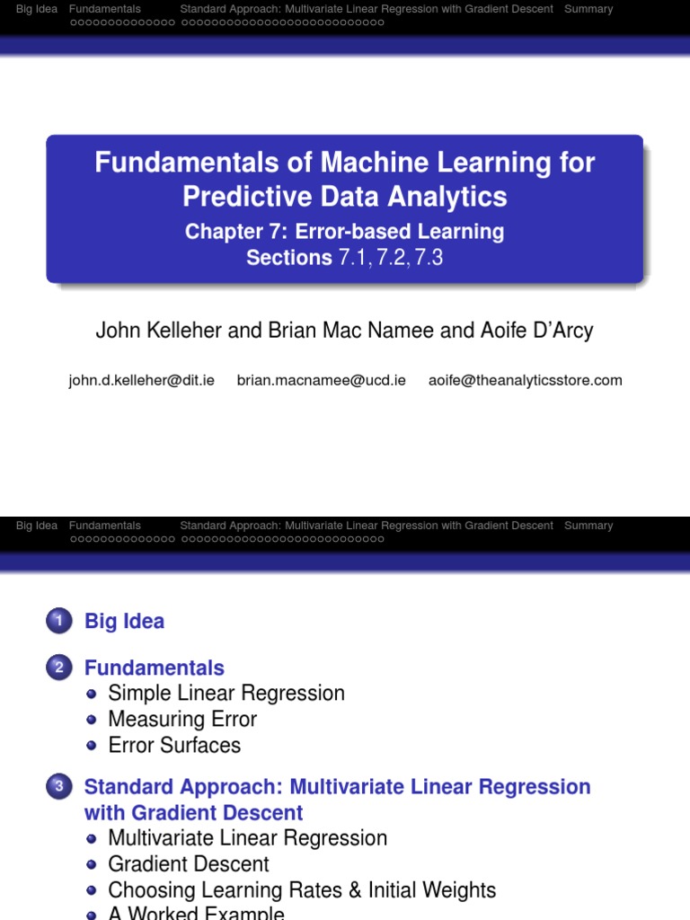 BookSlides 7A ErrorBased Learning PDF Errors And Residuals