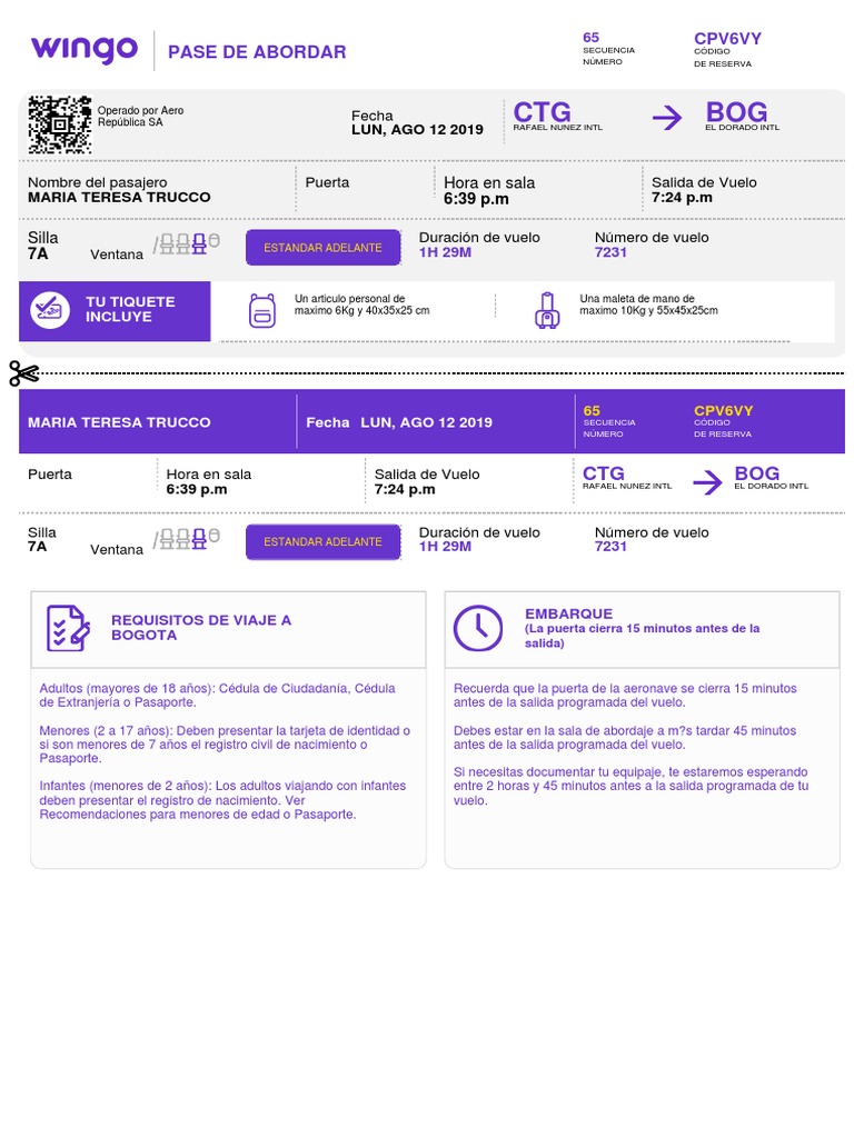 Modelo de Pasabordo Wingo PDF Aviación Gobierno y personalidad