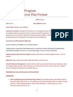 Mat Annotated Lesson Plan Format