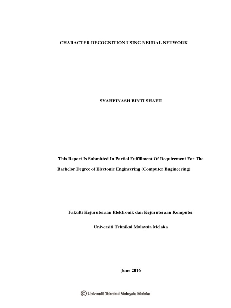 Neural Network Character Recognition | PDF | Artificial Neural Network ...