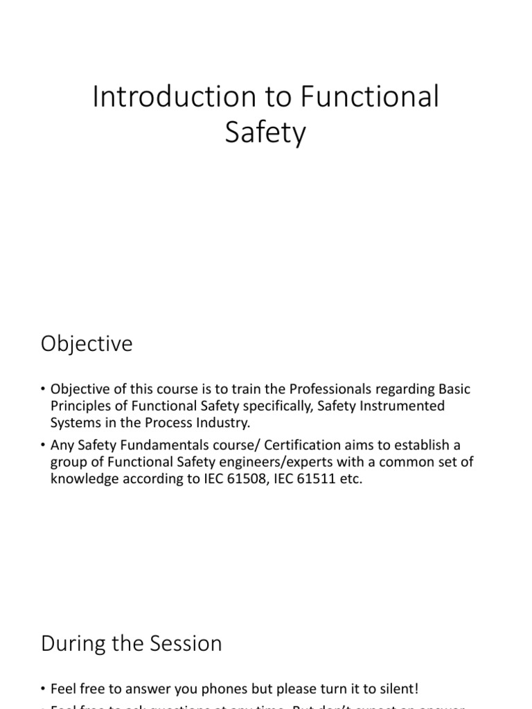 Introduction to Functional Safety Training | PDF | Prevention | Safety