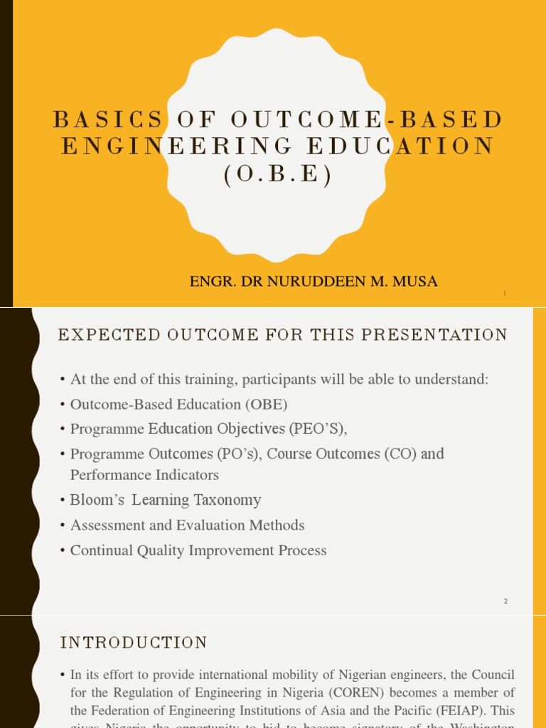 Outcome-Based Engineering Education Guide | PDF | Engineering ...