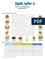 Unit 2 - A Healthy Diet Worksheet 1: Find Fourteen Food Words