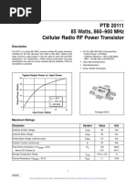 PTB 20111 85 Watts, 860-900 MHZ Cellular Radio RF Power Transistor