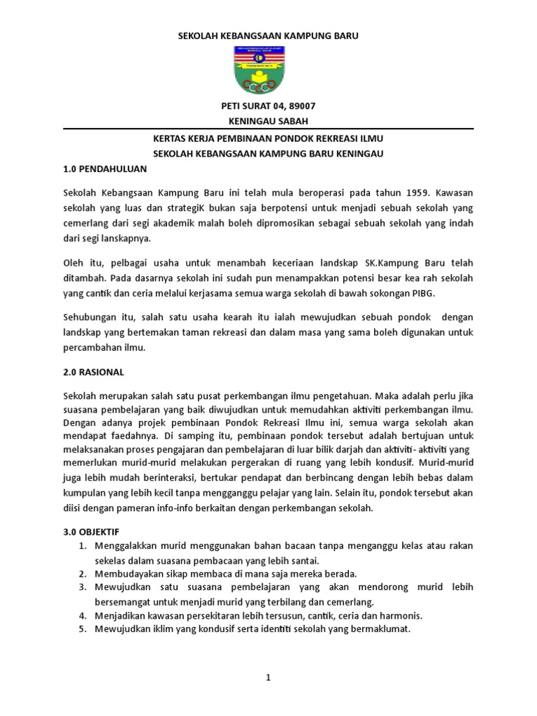 Kertas Kerja Pondok Ilmu Pdf
