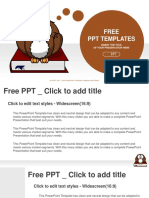 Cute Owl On Books Education PowerPoint Templates Widescreen