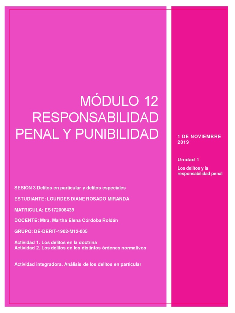 Módulo 12 Responsabilidad Penal Y Punibilidad | PDF | Patentar ...