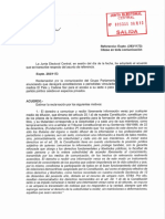 Acuerdo de La Junta Electoral