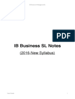 IB Business SL Notes: (2016-New Syllabus)