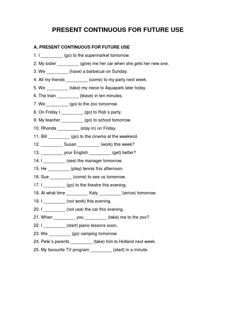Future Use of Present Continuous | PDF
