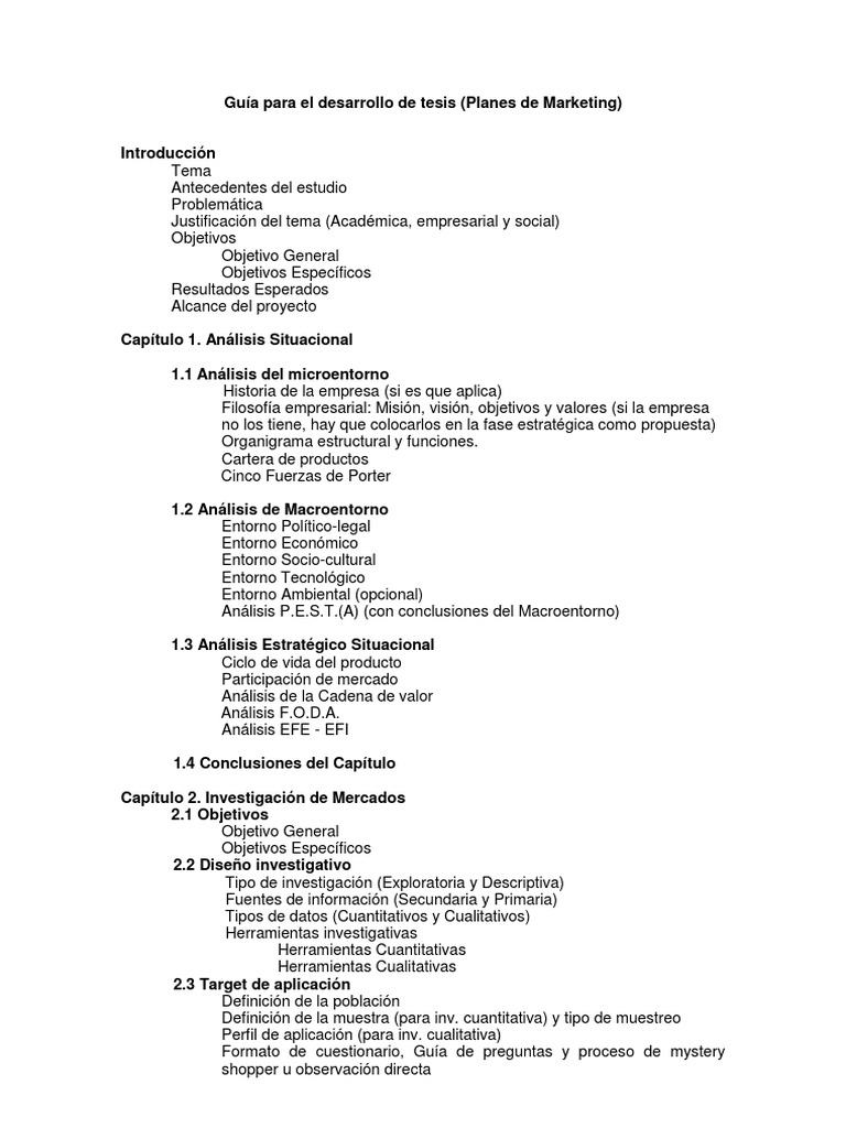 Guía Completa para Tesis de Marketing | PDF | Investigación de mercado ...
