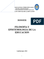 Dossier Filosofia y Epistemologia de La Educacion