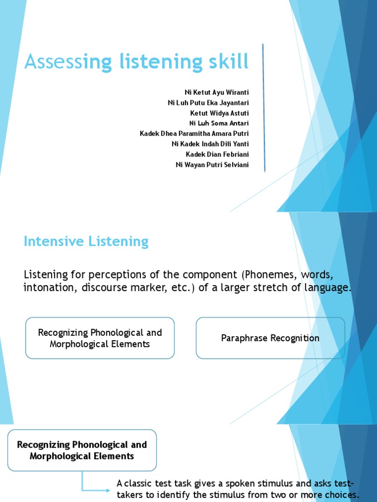 Assessing Listening Skill | PDF | Linguistics | Cognitive Science