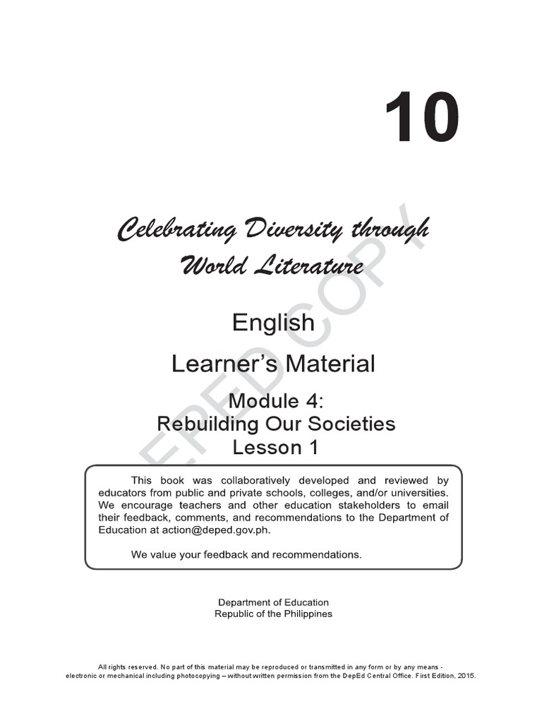 English 10 Module | PDF