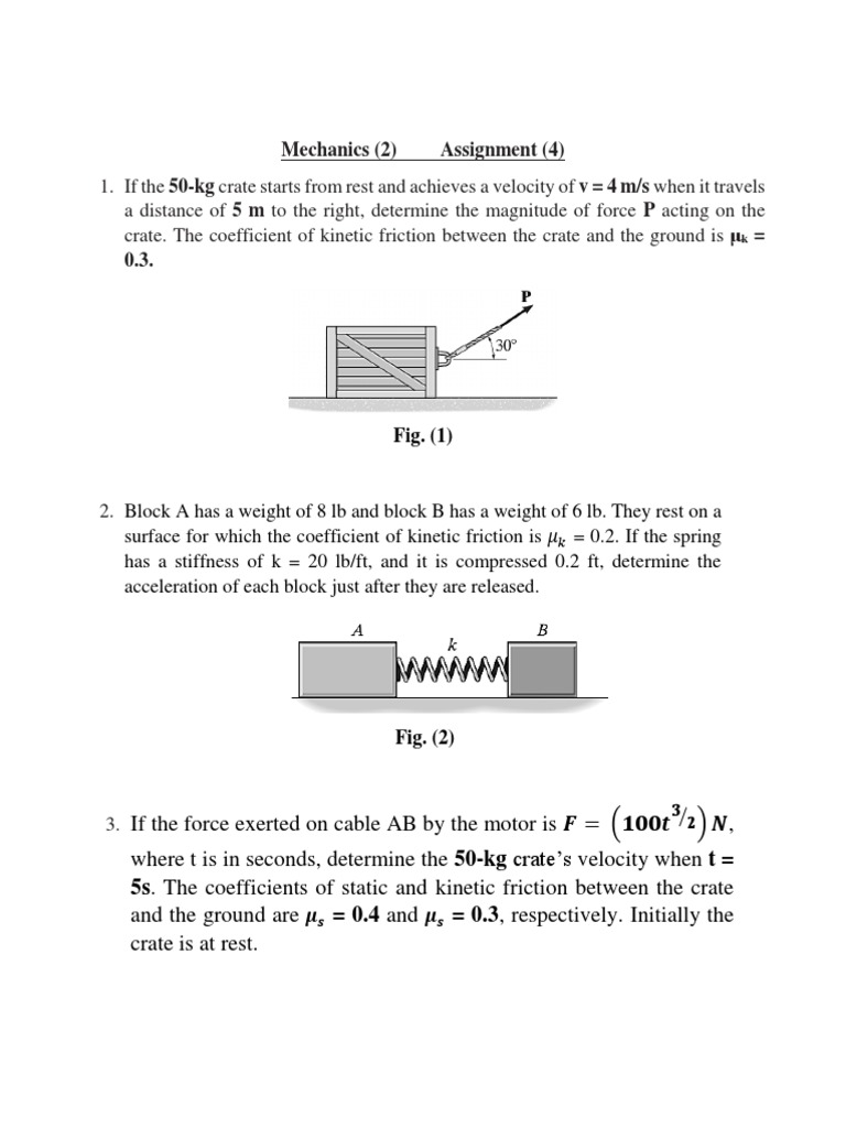Assignment 4 New Pdf Friction Force