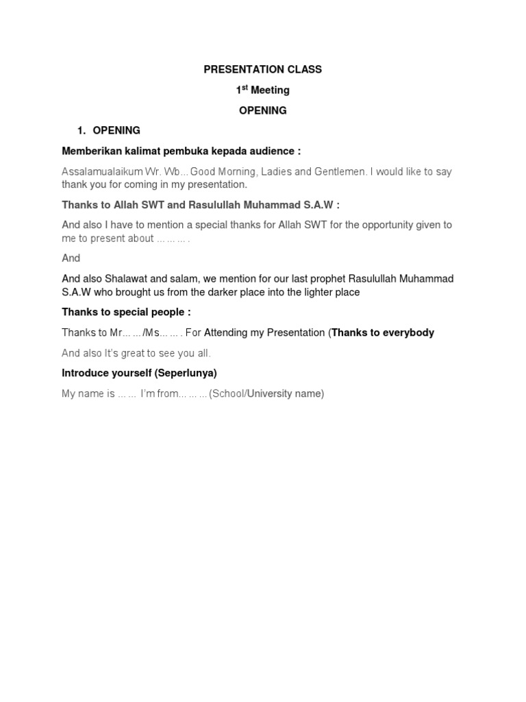 Opening Statements for Online Meetings | PDF | Religion & Spirituality