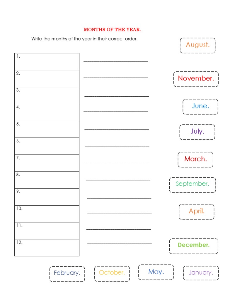 Month S Activity. | PDF