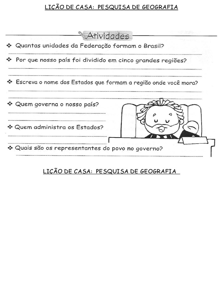 Atividade Geografia - 5 ano - Geografia