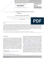 Impact of Contractor's Optimized Financing Cost On Project Bid Price