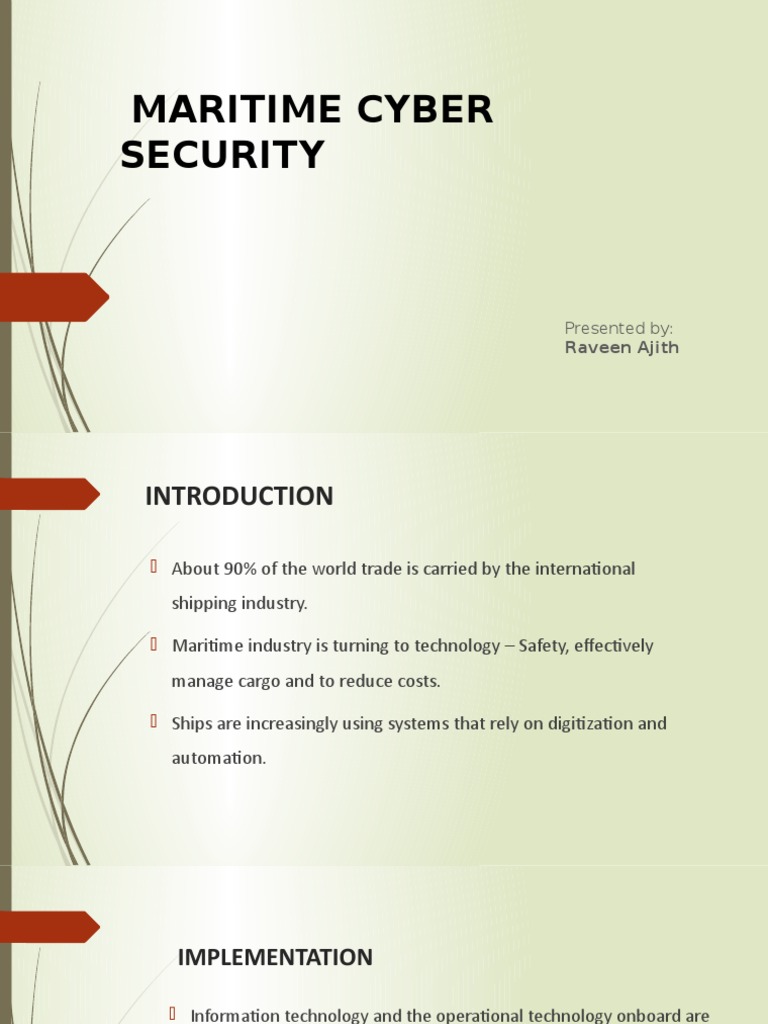 Maritime Cyber Security Overview | PDF | Cyberwarfare | Security