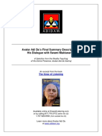 Avatar Adi Da’s Final Summary Description of His Dialogue With Swami Muktananda