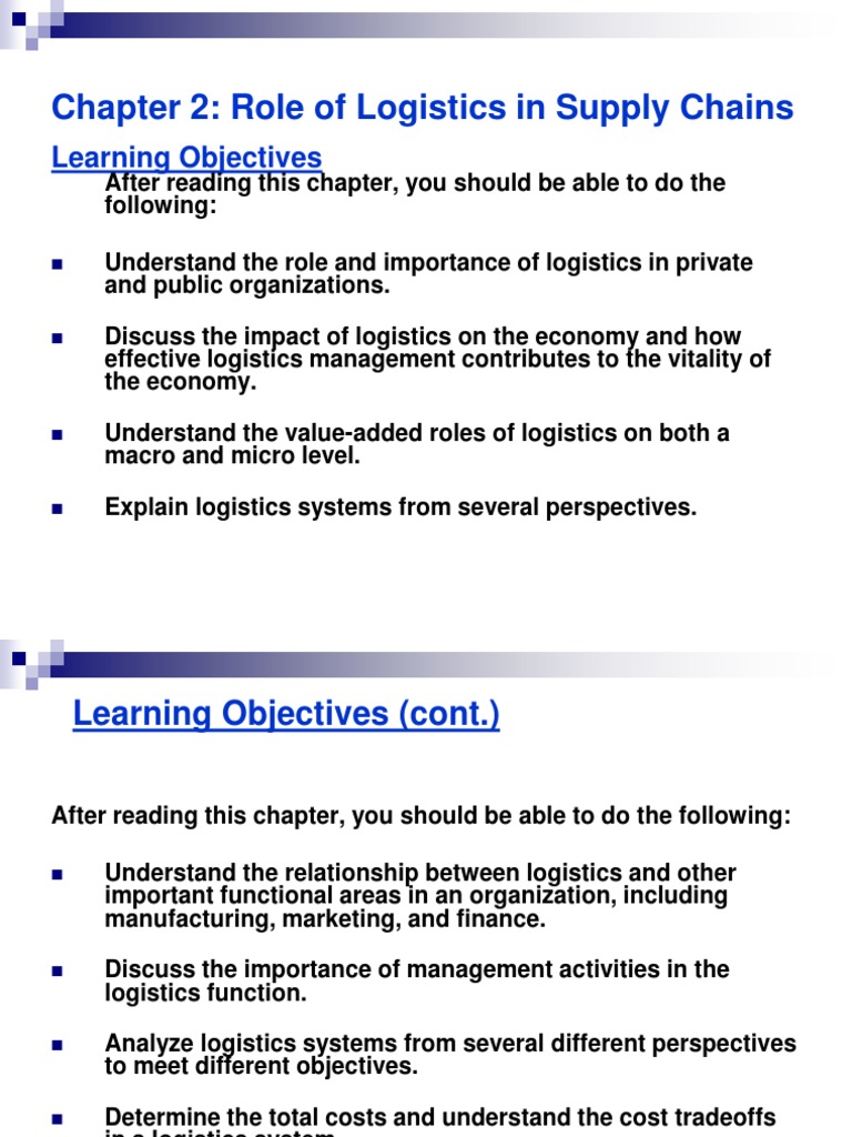 Chapter 2 Logistics – Introduction to Logistics & Supply Chain ...