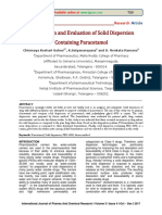 Formulation and Evaluation of Solid Dispersion Containing Paracetamol
