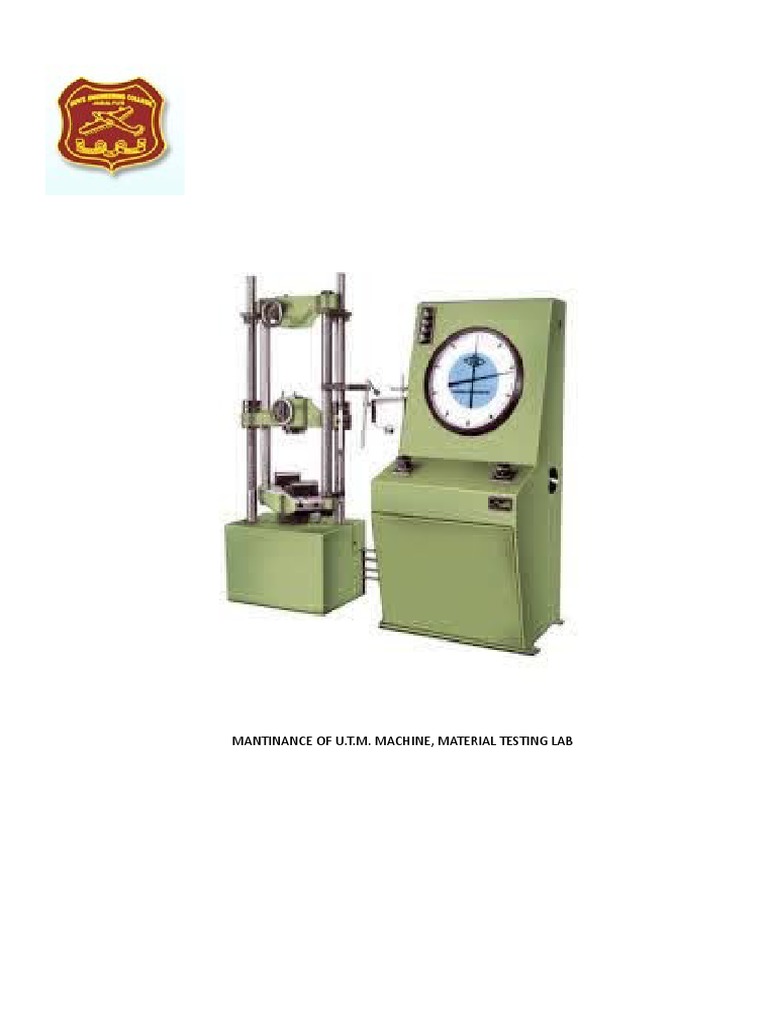 U.T.M. Machine, Material Testing Lab PDF