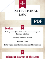 Constitutional law issues on police power and business regulation