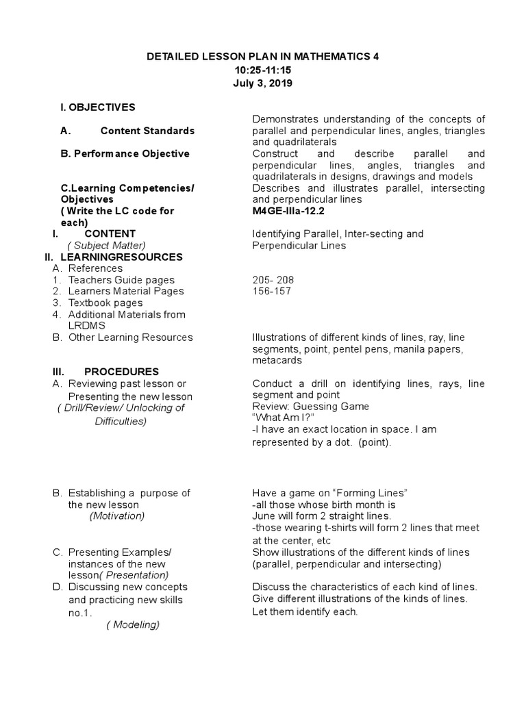 Cot Math Identifying Parallel Inter Secting And Perpendicular Lines Line Geometry Perpendicular