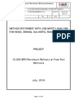 Method Statement With Job Safety Analysis For Road, Drains, Culverts, Road Crossover (Final) (16!07!2019)