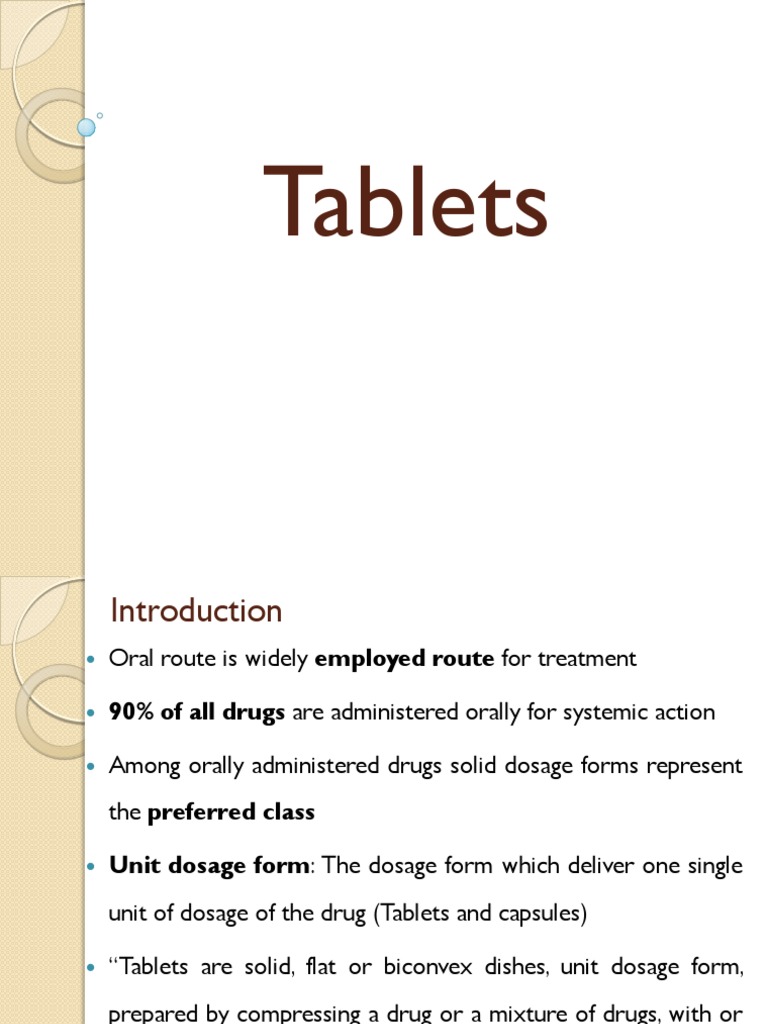Tablets Notes, PDF, Tablet (Pharmacy)