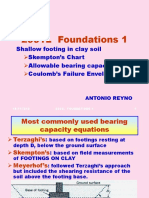 2991L Foundations 1: Shallow Footing in Clay Soil Skempton's Chart Allowable Bearing Capacity Coulomb's Failure Envelop