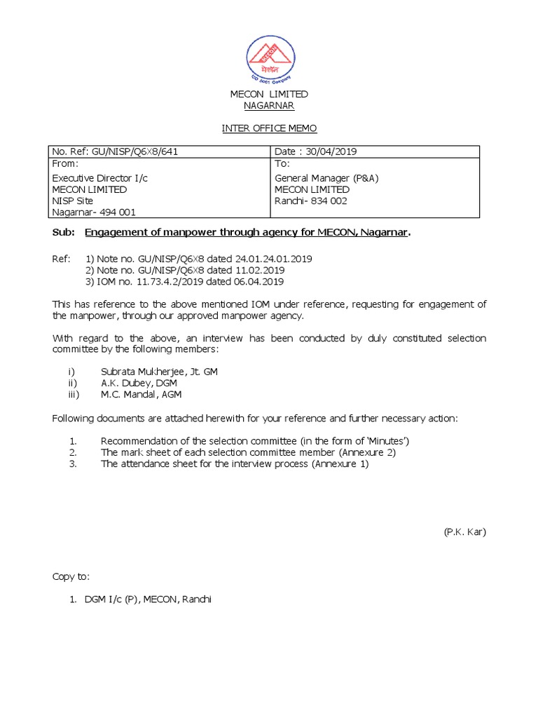 641 Iom To GM P&a | PDF | Business
