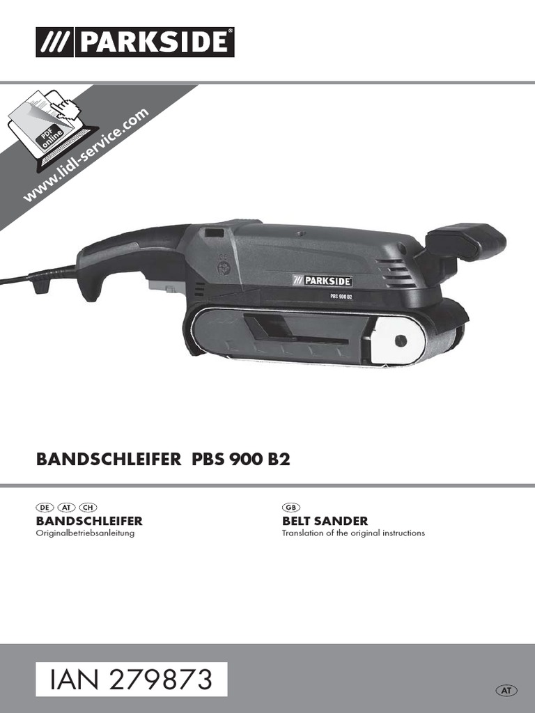 Parkside PDF | B2 Sander Belt PBS 900