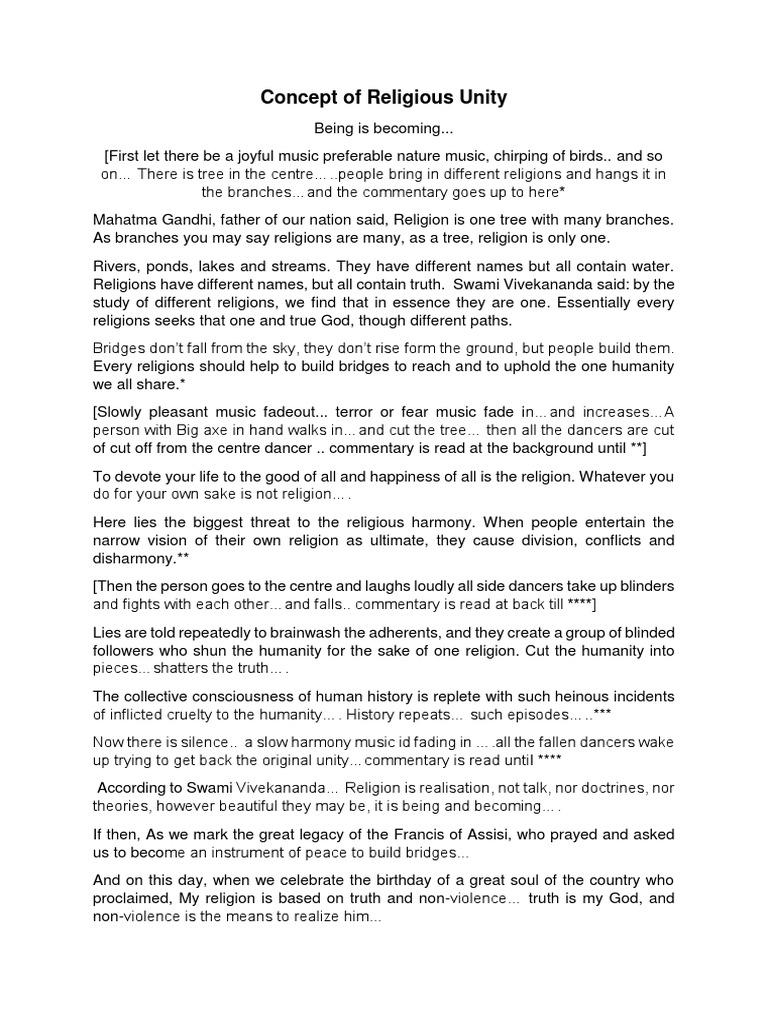 Religuoius Unity - Concept | PDF | Religious Belief And Doctrine ...