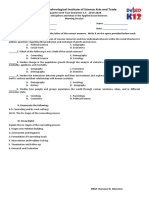 Philippine Tech Institute 2nd Quarter Test Social Sciences