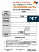 Taekwondo Federation of India: Colour Belt Id Card Application Form District State Name