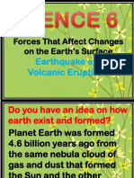 Forces That Affect Changes On The Earth's Surface: Earthquake and Volcanic Eruptions