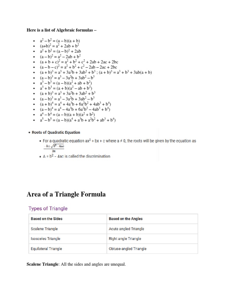 Area of A Triangle Formula | Download Free PDF | Triangle | Area