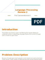 Natural Language Processing Review-2: Prof. Saravanakumar K