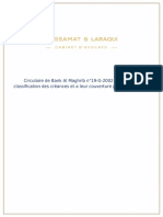 Circulaire de Bank Al Maghrib N°19-G-2002 Relative A La Classification Des Créances Et A Leur Couverture Par Les Provisions