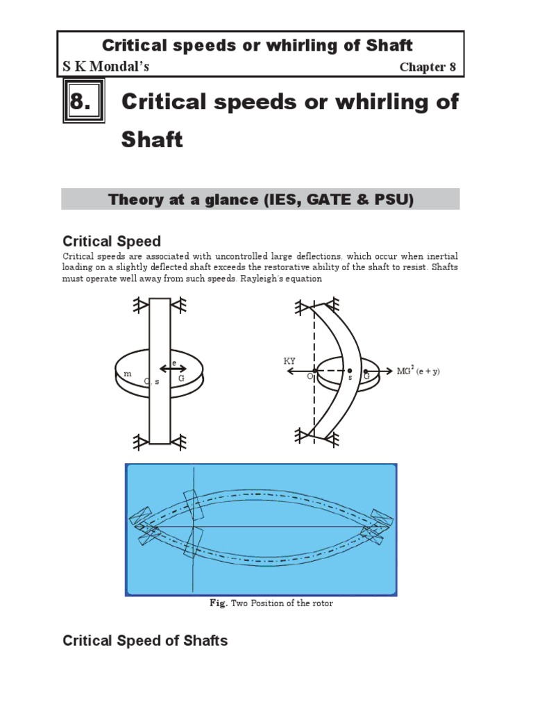 8 Critical Speeds Of Shafts Pdf Bearing Mechanical Natural Philosophy