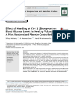 Effect of Needling at CV-12 (Zhongwan) On Blood Glucose Levels in Healthy Volunteers: A Pilot Randomized Placebo Controlled Trial