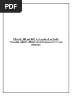 Effect of COD and BOD On Environment